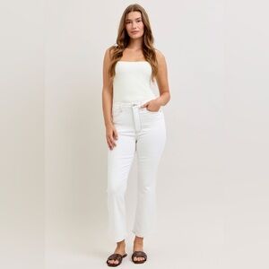 Judy Blue Contrast Stitching Cropped Flare Jeans🆕